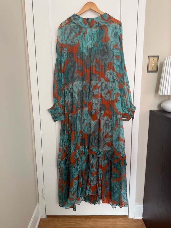 by Anthropology - The Marais Printed Tiered Maxi Dress - Brown Teal Floral - Picture 10 of 16